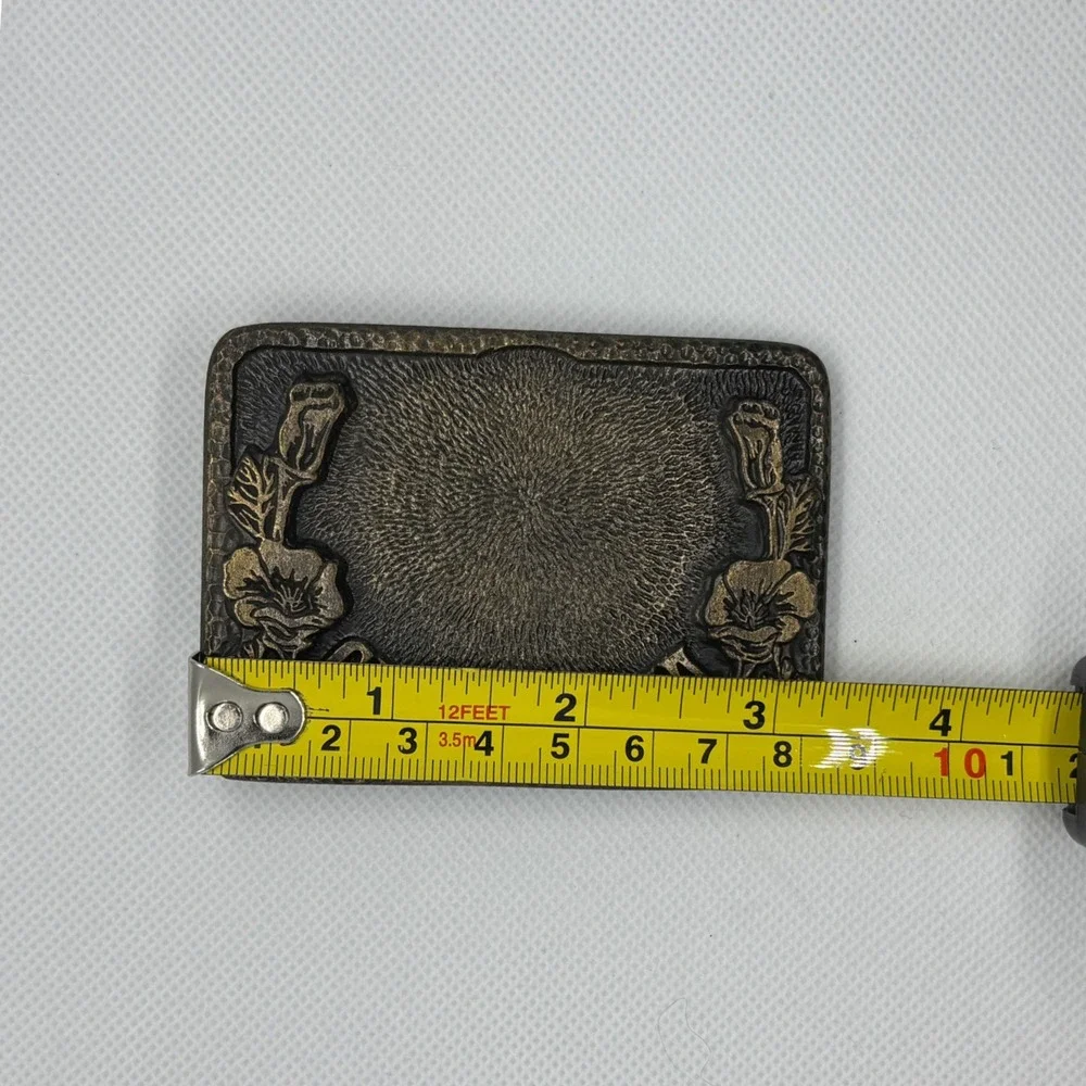 MAFCO California Poppy Belt Buckle Brass Heritage‎ Western Rodeo Trucker Vintage
